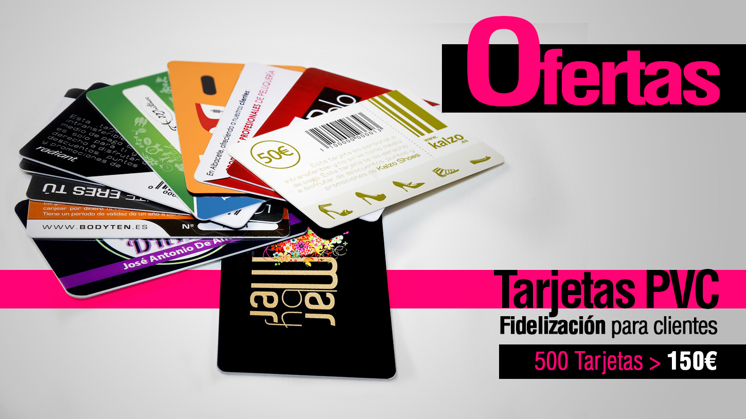 Ofertas tarjetas de fidelización, ofertas de tarjetas plásticas y ofertas de tarjetas de PVC