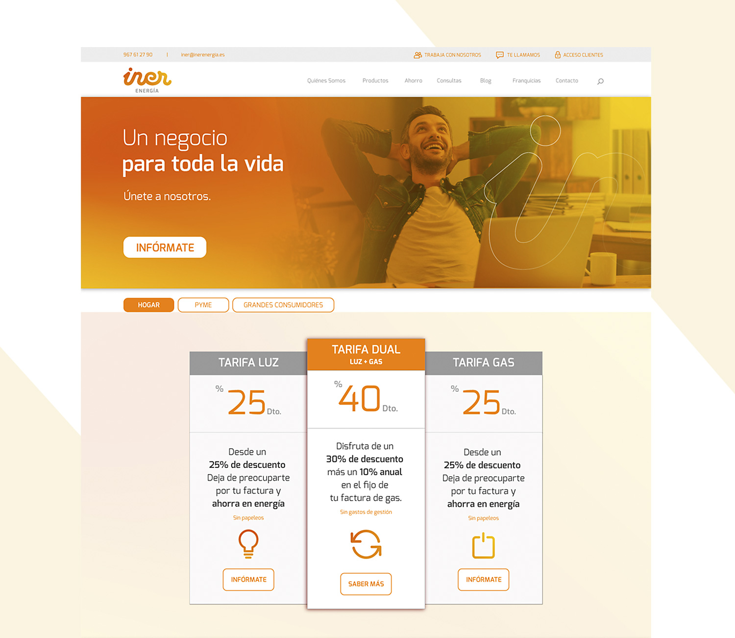 Diseño web corporativo a medida para Iner Energía