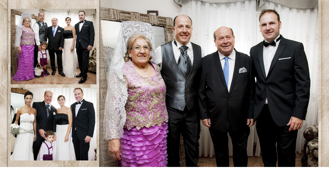 Fotografías Boda Albacete Juan Manuel y Noemí, collage fotografias boda familia novia