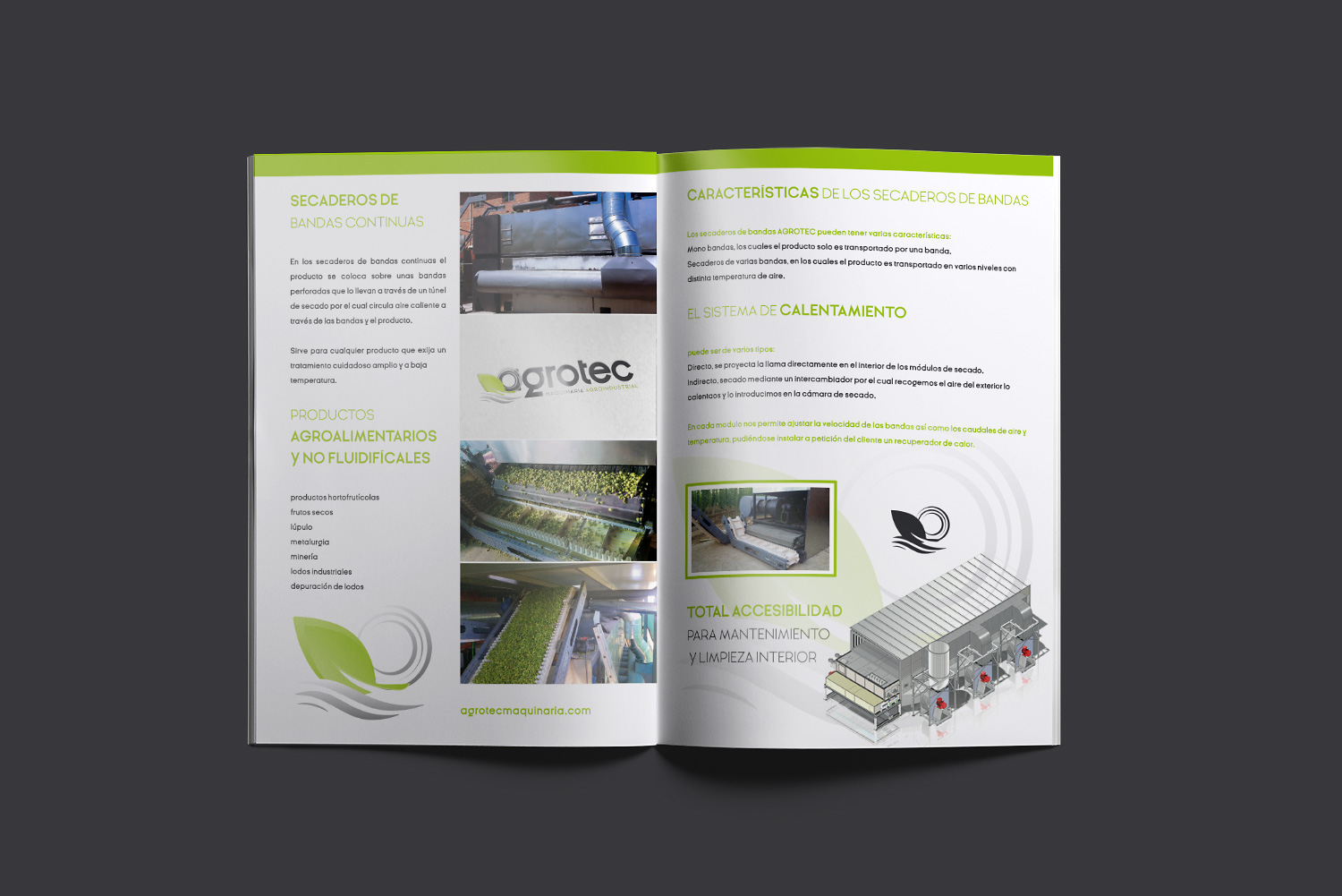 Diseño gráfico e impresión de catálogos de productos para Agrotec Maquinaria Agroindustrial