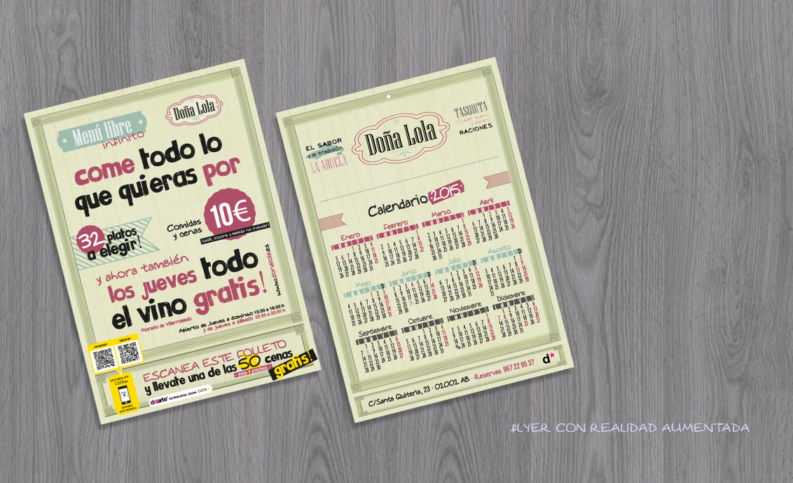 Flyer con realidad aumentada Doña Lola