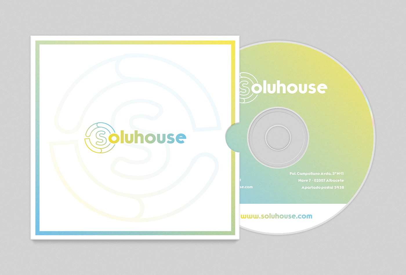 Cd imagen corporativa, Diseño grafico Albacete, branding Albacete, impresión tarjetas visita, SOLUHOUSE