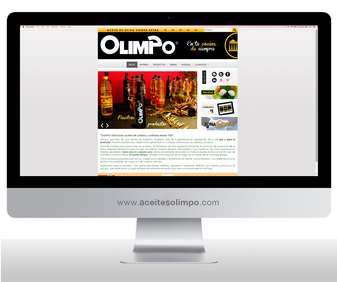 Diseño web albacete, diseño gráfico y programación página web Olimpo