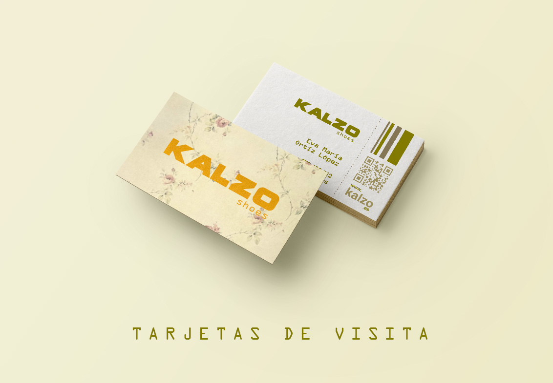 Diseño gráfico, diseño grafico Albacete, diseño de tarjetas de visita e imprenta de papelería comercial de zapaterias Kalzo