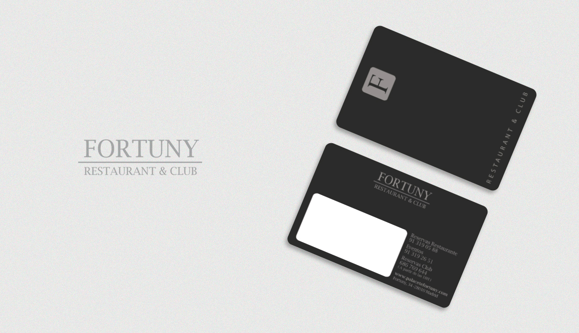 Impresión de tarjetas PVC, Tarjetas PVC tarjetas fidelización Fortuny Restaurant y Club