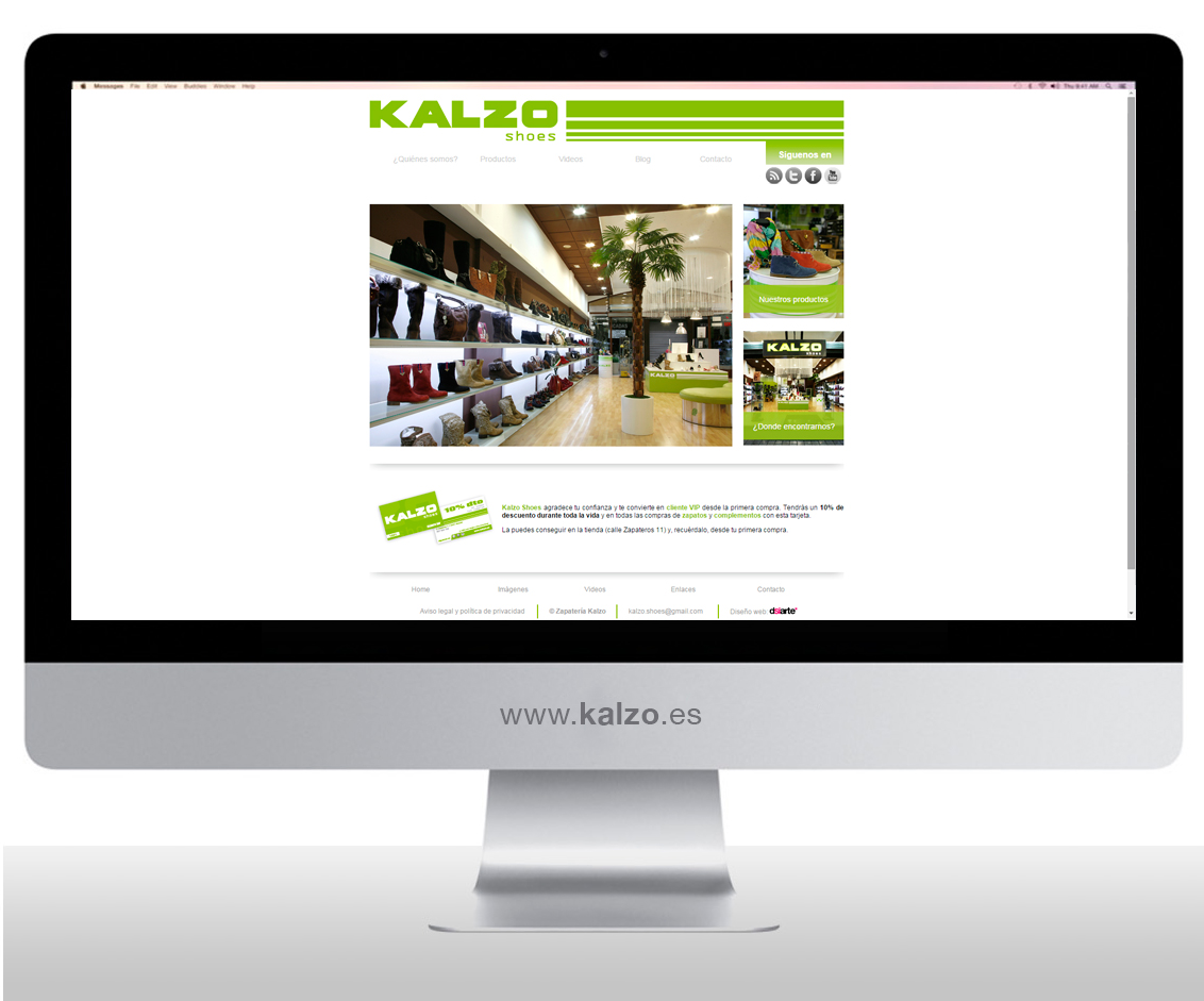 Diseño web, Diseño web Albacete, diseño y programación página web de zapaterías Kalzo