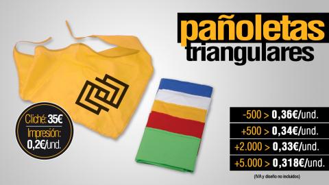 Pañoletas triangulares personalizadas, regalos publicitarios para empresas Albacete precios